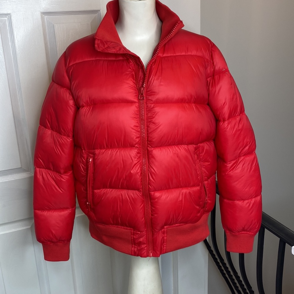 Gap Red Puffer Bomber Jacket - image 2